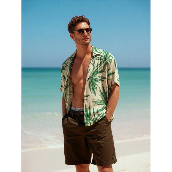Quicksilver Boarding Apparel Men's Brown Casual Chino Shorts Size 32 - Picture 1 of 5